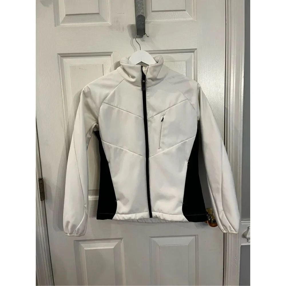 Denali White & Black Fleece Lined Scuba Jacket w/ Hood sz S EUC